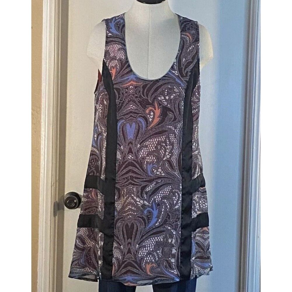 Kardashian Kollection Women Boho Multicolored Casual Dress Large L